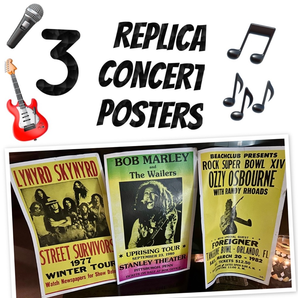 Vintage Replica Concert Posters Set